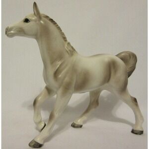 RARE! Vintage Victoria Ceramics Japan Wild White Gray Horse Stallion 1950s #75